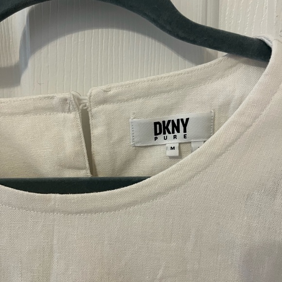 DKNY White Linen Blend Top - Picture 3 of 6